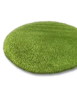 Koberce a koberečky Dywany Lusczow Kulatý koberec SHAGGY Hiza 5cm zelený, velikost kruh 120