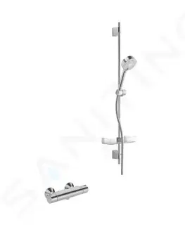 Sprchy a sprchové panely HANSA Micra Sprchový set s termostatem, 3 proudy, chrom 48150171