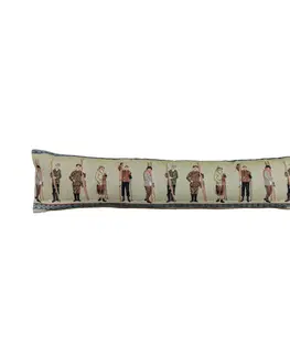 Dekorační polštáře Béžový gobelinový dlouhý polštář s lyžaři Ski antique - 90*15*20cm Mars & More EVTKATSK