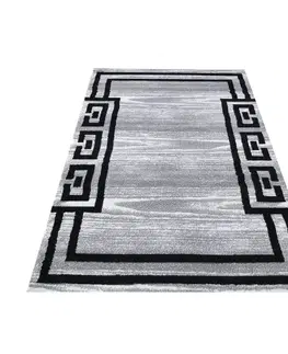 Moderní koberce Stylový šedo černý koberec s ornamentem