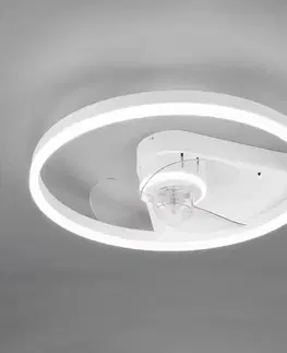 Stropní ventilátory se světlem Reality Leuchten Stropní ventilátor Borgholm s LED, CCT, bílá