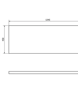 Koupelnový nábytek AQUALINE VEGA deska pod umyvadlo 125x45cm, dub platin VG730