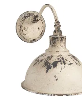 Svítidla Nástěnná vintage bílá retro lampa Helene - 43*28*31 cm Clayre & Eef 6LMP678
