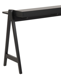 Psací stoly Dkton Designový psací stůl Nathaly 126 cm černý