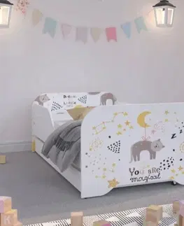 Dětské postele Úchvatná dětská postel 160 x 80 cm s kouzelnou kočičkou
