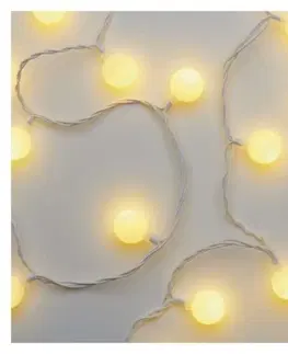 Vánoční řetězy a lamety EMOS Světelný LED řetěz Cherry s časovačem 4 m teplá bílá