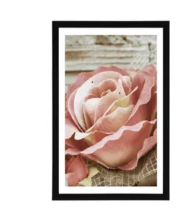Květiny Plakát s paspartou elegantní vintage růže