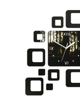 Nalepovací hodiny ModernClock 3D nalepovací hodiny Roman Quadrat wenge