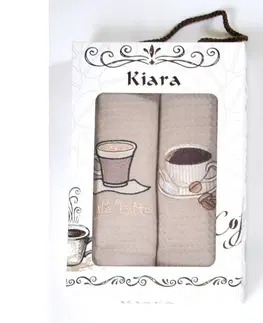 Utěrky Forbyt , Dárkové balení 2 ks bavlněných utěrek, Kiara Latte, 50 x 70 cm
