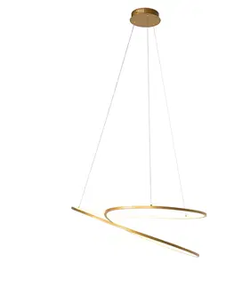Zavesna svitidla Designová závěsná lampa zlatá 72 cm včetně LED 3-stupňově stmívatelná - Jeřabina
