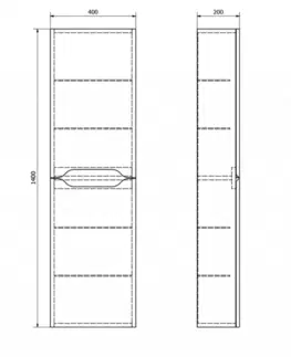Koupelnový nábytek SAPHO WAVE skříňka vysoká 40x140x20cm, levá/pravá, bílá WA250-3030