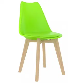 Židle Jídelní židle 4 ks plast / umělá kůže / buk Dekorhome Oranžová