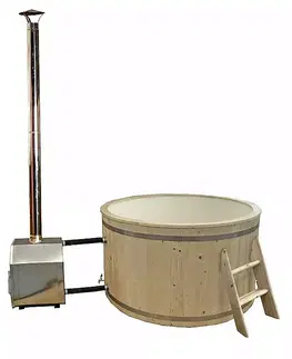 Vířivé bazény DEOKORK Dřevěná káď s vložkou Hot tub (900L)