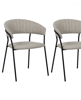 Jídelní židle KARE Design Béžová polstrovaná jídelní židle Belle (set 2 kusů)