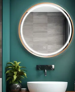 Koupelnová zrcadla Tutumi Zrcadlo LED 90cm MMJ BRUSH ROSE GOLD HOM-05510