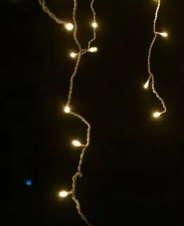 Vánoční řetězy a lamety MULTISTORE Světelný LED závěs TERR rampouchy 19 m teplá bílá