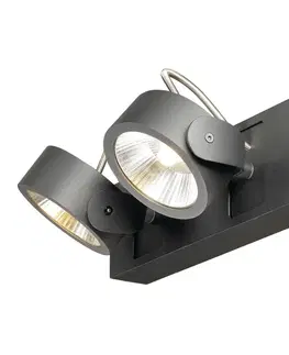 LED bodová svítidla SLV BIG WHITE KALU, nástěnné a stropní svítidlo, dvě žárovky, LED, 3000K, černé, 60° 1000129