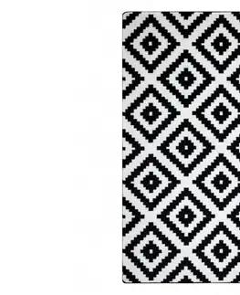 Koberce a koberečky Dywany Lusczow Kusový koberec SKETCH PHILIP bílý / černý - čtverce, velikost 80x150