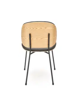 Židle HALMAR Designová židle K467 přírodní dub/šedá