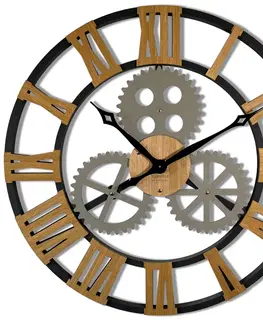 Nástěnné hodiny Unikátní nástěnné hodiny v industriálním stylu 80 cm