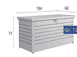 Úložné boxy Biohort Venkovní úložný box FreizeitBox 134 x 62 x 71 (šedý křemen metalíza)