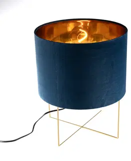 Stolni lampy Moderní stolní lampa modrá se zlatou - Rosalina