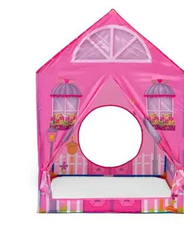 Hračky Stan v designu krásného růžového domečku s tunelem