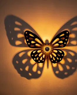 Svítidla Opviq Nástěnná lampa Shadows Butterfly černá