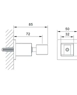 Sprchy a sprchové panely SAPHO Držák sprchy hranatý, otočný, chrom SG361
