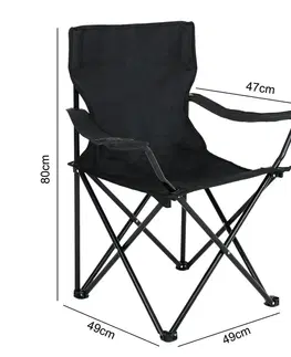 Zahradní židle a křesla Ak furniture Kempingová židle ANTER černá