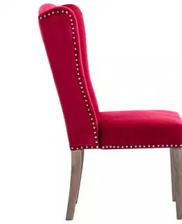 Židle Jídelní židle samet / kaučukovník Dekorhome Růžová