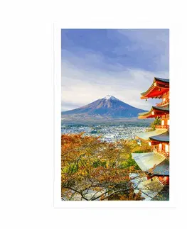 Příroda Plakát výhled na Chureito Pagoda a horu Fuji