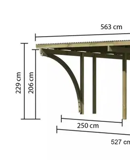 Garáže Dřevěný dvojitý přístřešek / carport ECO 2C Lanitplast