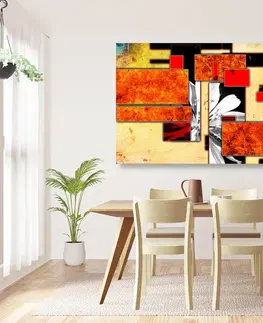 Abstraktní obrazy Obraz abstrakce v oranžovém provedení
