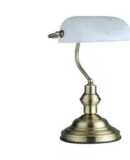 Lampy Globo GLOBO 2492 - stolní lampa ANTIQUE 1xE27/60W bílá-patina 