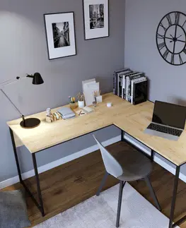 Kancelářské a psací stoly Psací stůl L195 dub