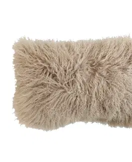Dekorační polštáře Polštář ovčí dlouhý vlas béžový - 50*30*10cm Mars & More QXHKTLB