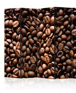 Paravány Paraván Roasted coffee beans Dekorhome 225x172 cm (5-dílný)