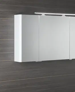Koupelnová zrcadla SAPHO LUCIE galerka s LED osvětlením, 126x70x17cm, bílá LU125-0030