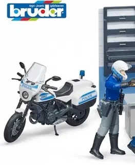 Hračky BRUDER - Policejní stanice s motorkou