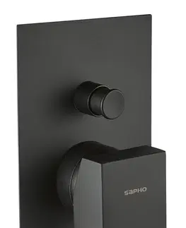 Koupelnové baterie SAPHO LATUS podomítková sprchová baterie, 2 výstupy, černá mat 1102-42B
