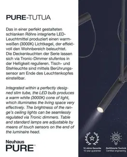 LED stojací lampy PAUL NEUHAUS PURE TITUA LED stojací svítidlo, černá, stmívatelné, krátká hlava 3000K