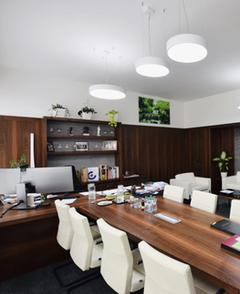 Závěsná kancelářska svítidla NASLI závěsné svítidlo Amica LED pr.85 cm 126 W bílá