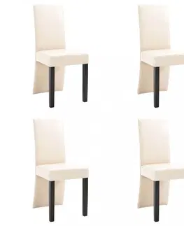 Židle Jídelní židle 4 ks umělá kůže / dřevo Dekorhome Černá