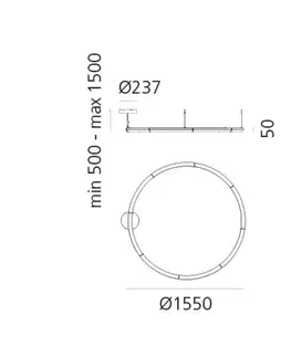 Designová závěsná svítidla Artemide Alphabet of light kruh 155 závěsné - Bluetooth 1207000APP