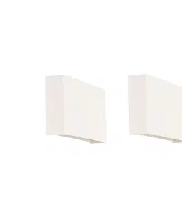 Nastenna svitidla Sada 2 moderních nástěnných svítidel bílá - Otan