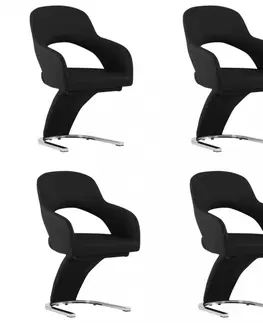 Židle Jídelní židle 4 ks umělá kůže / chrom Dekorhome Modrá