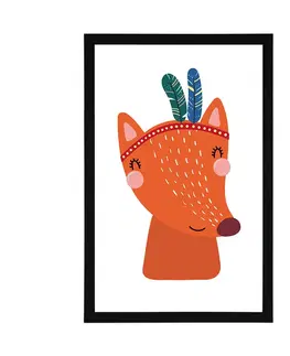 Zvířátka Plakát roztomilá liška s peříčky