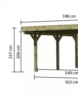 Garáže Dřevěný přístřešek / carport CLASSIC 1A Lanitplast