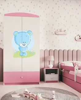 Dětský nábytek Kocot kids Dětská skříň Babydreams 90 cm méďa růžová